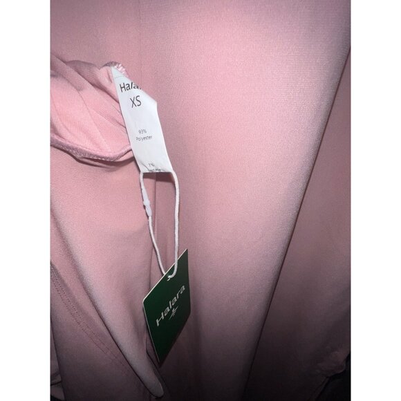 Halara V Neck Casual Flowy Short Sleeve Slit Leg Jumpsuit Romper Sz XS Womens Pi - Picture 5 of 9